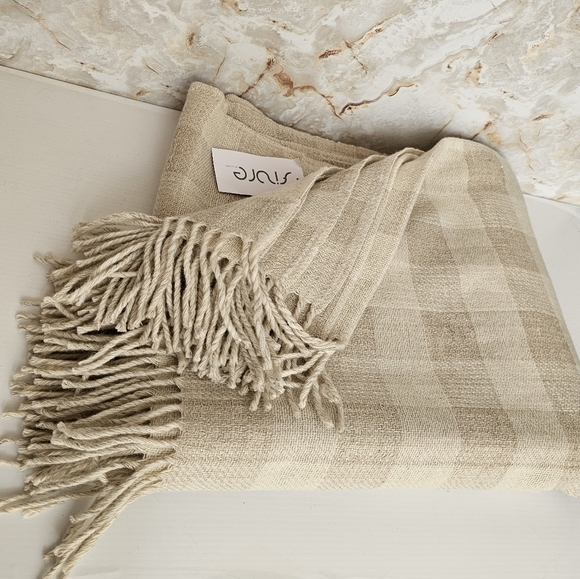 Fibre By Auskin Linen Wool 51x74 Throw Blanket - Picture 15 of 15